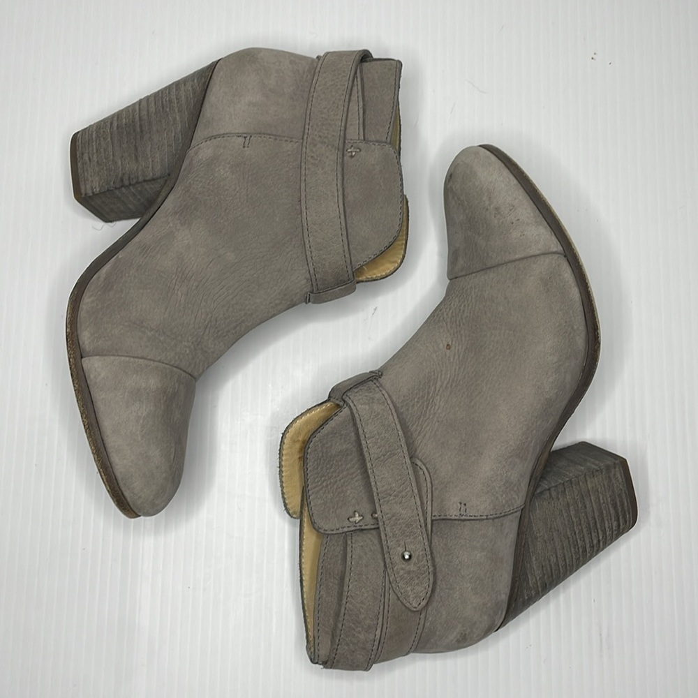 Rag & Bone Boots Ankle Harrow Booties Size 8.5 Grey Suede Heels - Picture 7 of 13